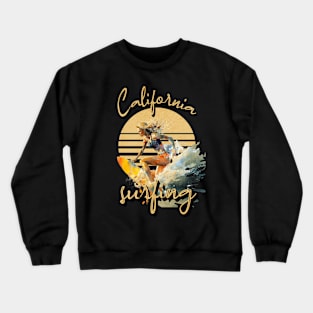 Surfer Girl California Surfing Crewneck Sweatshirt